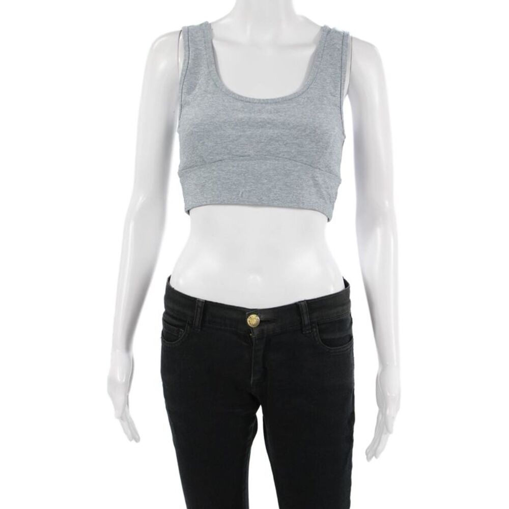 Varley Women's Scoop Neck Cut-Out Athletic Sport Bra Gray Size S